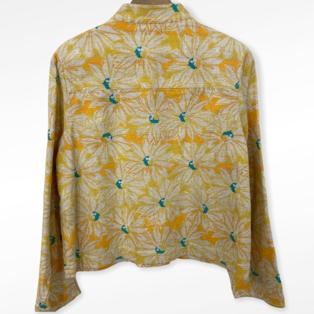 Pendleton Boho Yellow Floral Cotton Jacket Petite… - image 2